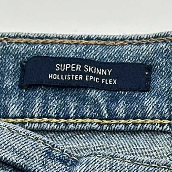 Hollister Supper Skinny California Epic Flex Light Blue Distressed Jeans 28x30 - Picture 4 of 13